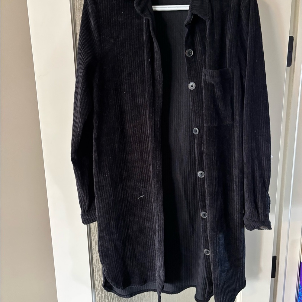 Twik Black Corduroy Shirt Dress